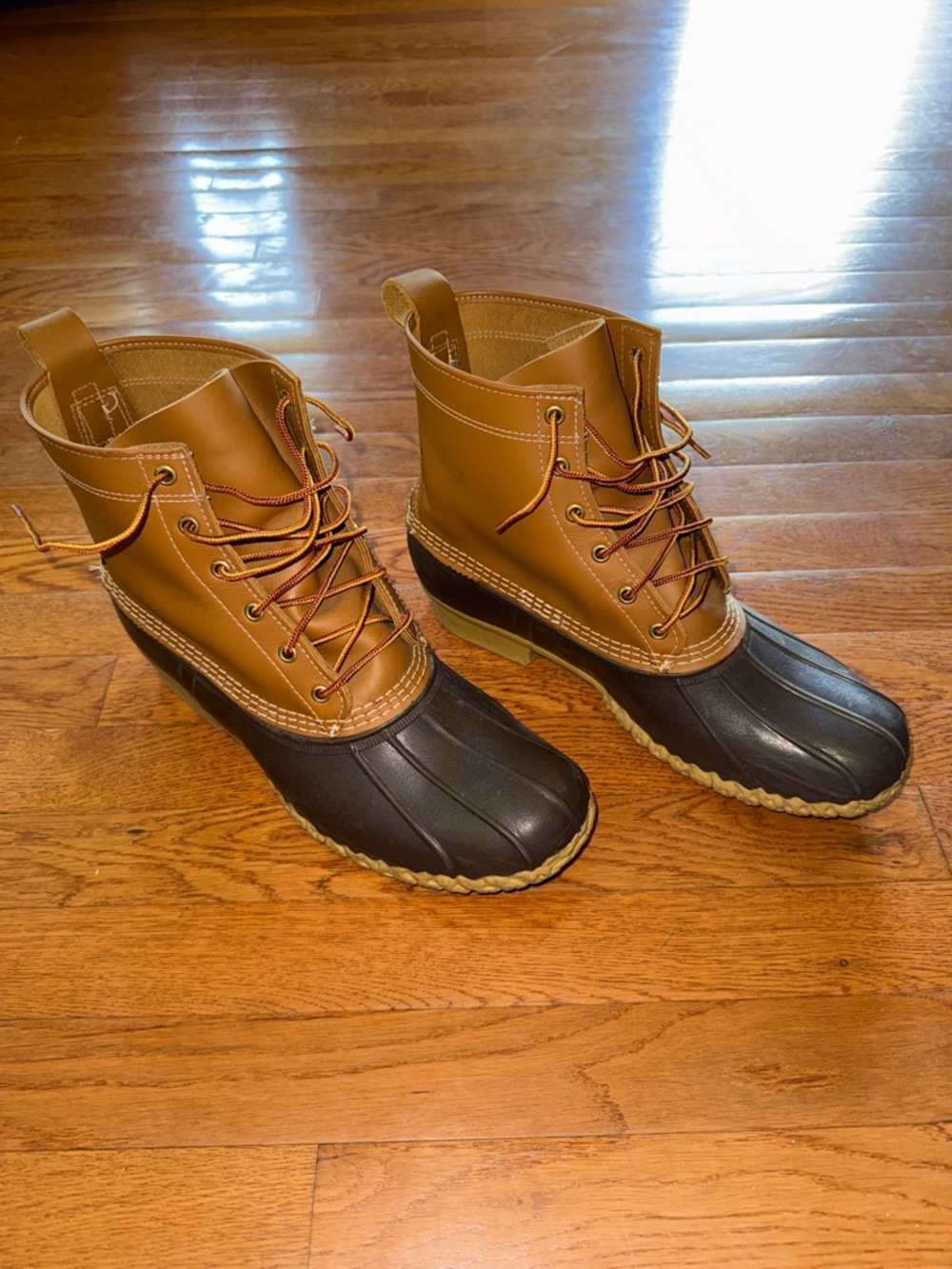 Men's Brown and Tan Duck Boots - Classic Waterproof Lace-Up